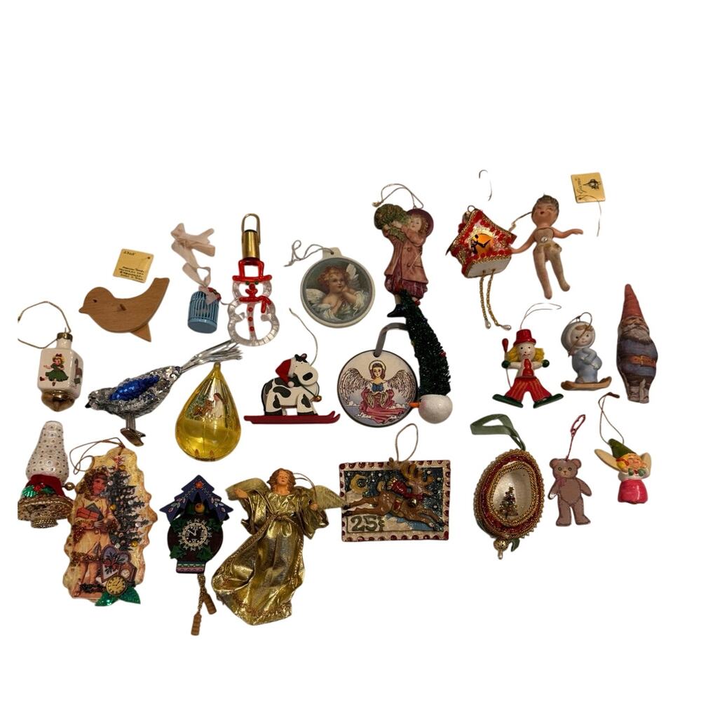 Lot of 24 80s-00s Vtg Holiday Christmas Ornaments Decorations